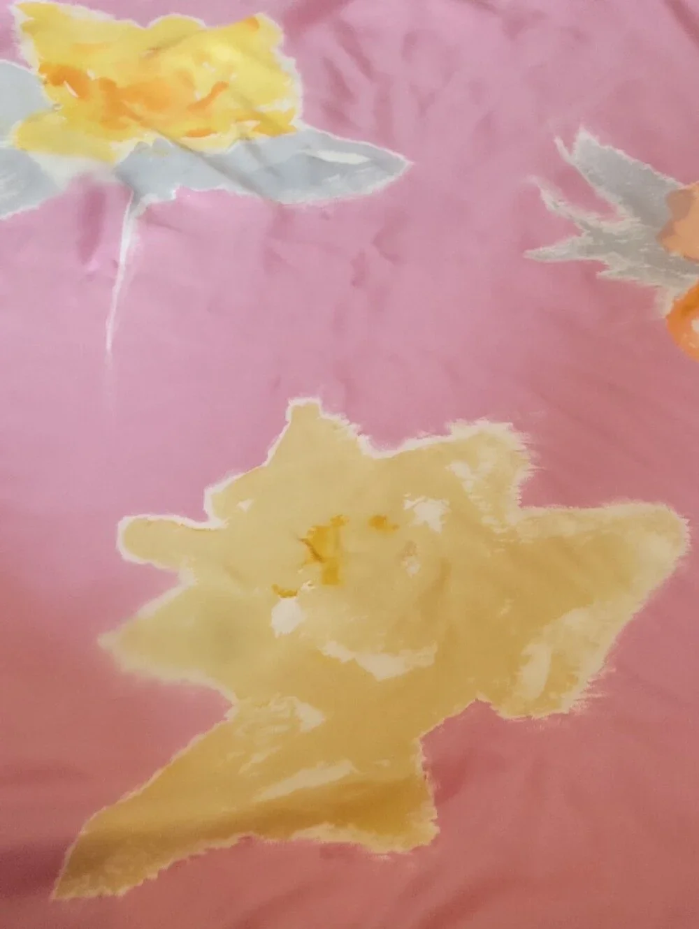 Halston Heritage Pink Silk-Blend Scarf with Pastel Accents